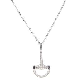 Maxi Necklace European Plain Jewellery 925 Sterling Horse Snaffle Bit Simple Man Women Bar Pretty Girly Charm302h