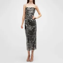 Casual Dresses Women's Sexy Suspender Slim Sequin Dress Sleeveless Sling Cocktail Evening Gown Chic Lady Elegant Sequins Backless Party