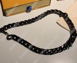 New Design Necklace Stitching Green Bracelet Polished Chain Making Necklace High Quality Titanium Steel Necklace Supply Box7435454