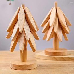 Table Mats Heat Protection Pads Unique Wooden Gift Elegant Tree-inspired Insulation Protect With High Temperature For Pot