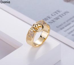 Donia Jewellery luxury ring exaggerated European and American fashion pig nose titanium microinlaid zircon creative designer with b4079099