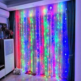 2x2 3x1 3x2 3x3 6x3m LED String Lights Christmas Fairy Lights garland Outdoor Home For Wedding Party Curtain Garden Decoration2364