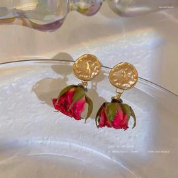 Dangle Earrings TIOWIOS 2023 Immortal Rose Flower For Women Vintage Gentle Stud Rustic