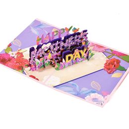 Happy Mother's Day 3D Greeting Card Love You Mom Pop Up Greeting Card Romantic Flower Festival Congratulation Cards Tarjeta De Felicitacion 3D Del Dia De La Madre