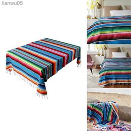 Blankets Mexican Blanket Sarape Picnic Rug Throw Tablecloth Hot Rod For Yoga PartyL231213