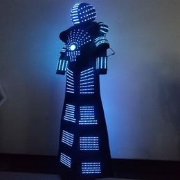 Doule side LED robot costume David Guetta LED robot suit illuminated kryoman Robot Size color customized255n