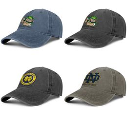 Notre Dame Fighting Irish football logo Unisex denim baseball cap golf sports personalized uniquel hats Round Logo5601482