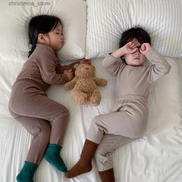 Pyjamas Korean Children's Thermal Underwear Set Autumn Winter Pyjamas Thick Boys Girls New Baby Clothes Warm Soft Sleepwear Pijamas Kids