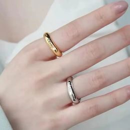 Luxury Brand Designer Gold and Silver Ring Couple Gold Plated Crafted Classic Fashion Never Fade Men's Rings Women's Jewellery Christmas Valentine's Day Gift Gift Box Set