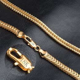 Luxury 6MM 18K Gold Plated Snake Rope Chains Necklace Bangle bracelets For women Men Fashion Jewelry set Accessories Gift Hip Hop216t