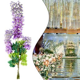 Decorative Flowers Ivy Of Vine 12 Bunches Artificial Wisteria Hanging Plastic Purple Silk Pcs Flower High Quality