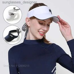 Visors Azureway Golf Cs for Ladies Adjustable Golf Sun Visor Hat Women Sunscreen Empty Top Hat Female Outdoor Sports C with Bow TieL231214
