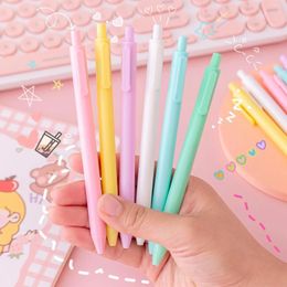 10Pcs/Lot Cute Morandi Macaron Colour Retractable Gel Pen Writing Pens 0.5mm Black Ink For Office Supplies School Stationery