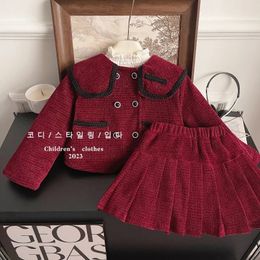 Clothing Sets Winter Girls Suits Warm Thick Coat plush Skirt Fleece Lace Kids T Shirt Princess Children Christmas Clothes 2 7Y 231213