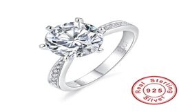 Wedding Rings 100 925 Sterling Silver Set For Women Sparking Created Moissanite Gemstone Diamonds Engagement Fine Jewelry8010968