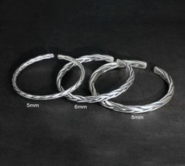 Heavy Solid 999 Pure Silver ed Bangles Mens Sterling Silver Bracelet Vintage Punk Rock Style Armband Man Cuff Bangle G091687554759930452