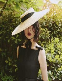 Summer Floppy Wheat Straw Hat Big Brim Flat Sun Hats Tie Bow Elegant Lady Beach Sun Hat Chapeau Sombreros Y2006199936573