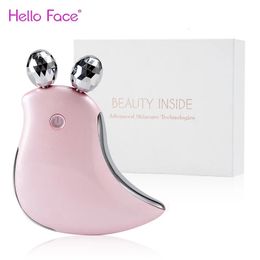 Eye Massager Hello Face Massage 3D Roller Microcurrent Machine V face lifting Gua Sha Handheld Shaper Warm Vibration Lover gifts 231214