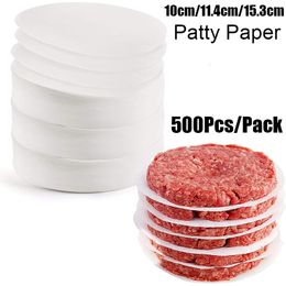 Other Kitchen Dining Bar 500Pcs Hamburger Patty Paper Wax Papers to Separate Frozen Pressed Patties for Burger 231214
