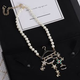 Jewellery Necklaces white Plated 925 Silver Graduated Luxury Brand Designers Letters Geometric Famous Women Round Crystal Rhinestone Gold 131000
