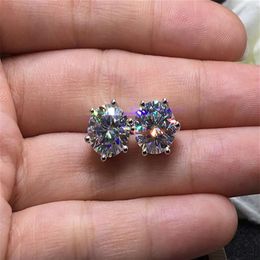 If Fake Refund 10 Times The With Certificate 100% Original 925 Silver 1ct Zirconia Diamond Stud Earrings For Women Gift229h