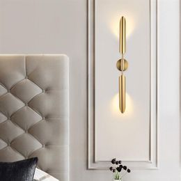 Modern Led Wall Lamp Simple Gold Indoor Lighting Sconces Fixture Nordic for Living Dining Bedroom Bathroom Decor Creative Lights216H