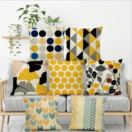Pillow Nordic Geometric Yellow Geometry Circle Home Decor Decoration Decorative Pillowcase