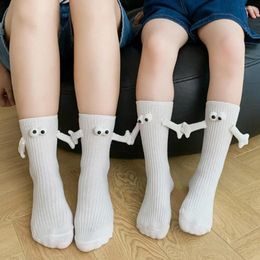 Women Socks Magnetic 3D Doll Children Hand In With Magnet Cotton Breathable Funny Holding Hands For Kids