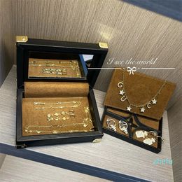 Monogram Jewelry Box Black Diamond Collectable pattern golden Storage Classical Multi Purpose Makeup Case Organizer Fashion Gift