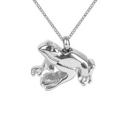 Cremation Jewellery Glossy Frog Urn Necklace Memorial Ash Keepsake Pendant With Gift Bag Funnel and Chain2139