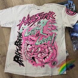 Men's T-Shirts Hellstar No Guts No Glory T Shirt Men Women Best Quality Pink Printing Tee T-shirt T231214