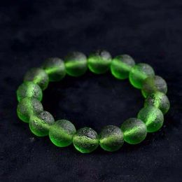 7 9 11 13mm Authentic MOLDAVITE Stretch Bracelet Natural Crystal Unisex Jewellry Energy Meteorite Stone Healing FS-37KP Beaded St2221