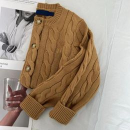 Designer Scan Neue hochwertige Strickjacke Damen 100 % Baumwollpullover Frühling Herbst Damen Kleines Pony Koreanische Mode Strickpullover Top