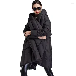 Women's Down Winter Thick Warm 90% White Duck Jackets Women Loose Parkas Back Split Cloak Coats