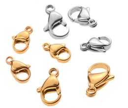 1000pcslot Lobster Clasps Stainless Steel Jewelry Finding Clasp Hooks for Diy Necklace Bracelet Chain Jewelry Making Craft 1012M1190011