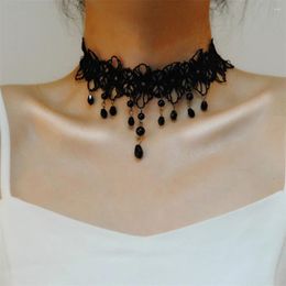 Pendant Necklaces NCEE 2023 Halloween Retro Women's Big Collar Lace Necklace Fashion Water Drop Shape Jewelry Gift