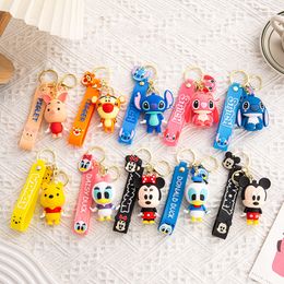 valentines day new lovers cute cartoon doll keychains internet red pendant silicone keychains wholesale