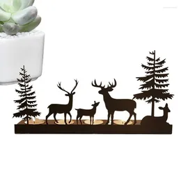 Candle Holders Metal Reindeer Tealight Holder Christmas Centrepieces Black Fit 1.57 Inch Modern