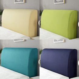 Bedspread Solid color Elastic Bed head Cover Bed Back Dust Protector Cover Milk silk fabric Headboard bedside slipcover 231214