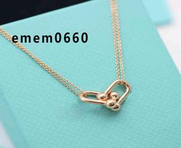 DHL Gu Ailing Same Necklace U-shaped Double Chain ins Simple Metal Style Fashion Sweater4049656