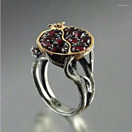 Cluster Rings Ethnic Garnet Tree Rattan Metal Black Gold Colour Ring Vintage Creative Party Jewellery