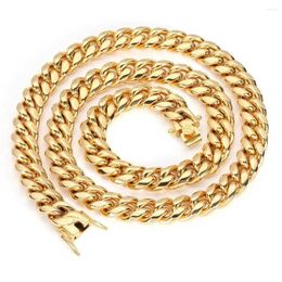 Dog Collars 10mm Gold Silver Colour Solid Stainless Steel Miami Cuban Link Chain Cat Pet Jewellery Accessories 24inch