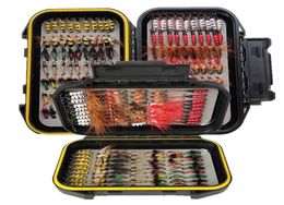 24117Pcs Fly Fishing Flies Assortment Waterproof Box DryWet Nymphs Streamer Trout Bass Lure 2202218160377