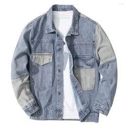Men's Jackets Men Jacket Loose Single-breasted Long Sleeve Buttons Lapel Pockets Casual Hip Hop Streetwear Coat For Mens