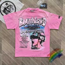 Men's T-Shirts Brainwashed World Tour dios Washed Tie Dyed T-Shirt Men Women 1 1 Best Quality Pink Casual Top Tees T Shirt T231214