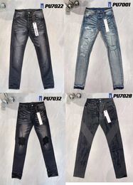 Designer viola maschi neri jeans desig colori lunghi ricamo adesivi ippop slim denim pantaloni da streetwear dritti