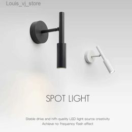 Night Lights 7W LED Wall Lamp Reading Light For Bedroom Hotel Night Book Lamp Adjustable Rotaion Wall Light Led Minimalist Spotlight YQ231214