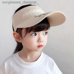 Visors Summer Kids Sports Sun C Child Knit Baseball Hat Cartoon Outdoor UV Protection Empty Top Hat For Boys Girls Sunscreen HatsL231214
