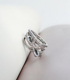 Wholesale-CZ diamond bow ring for 925 sterling silver Jewellery delicate feeling ladies ring with original box4747610