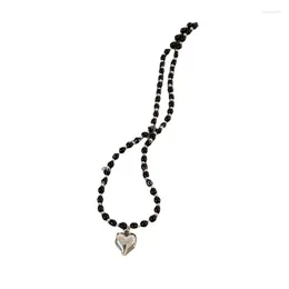 Chains Love Heart Pendants Necklace For Women Aesthetic Fashion Korean Necklaces